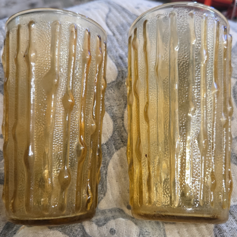 Anchor Hocking Golden Textured Vases